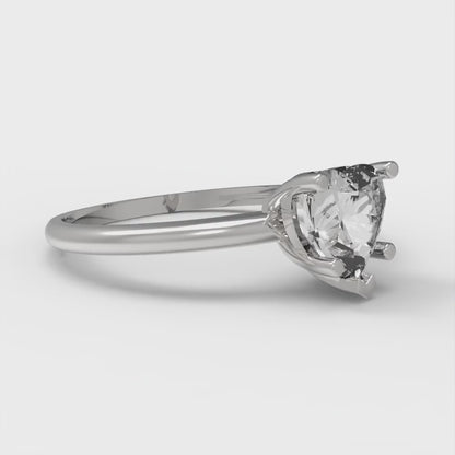 1.25 cttw Certified Moissanite Solitaire  Engagement Ring - Solid Gold (VVS1, D-F,Heart Cut,7.0mm)