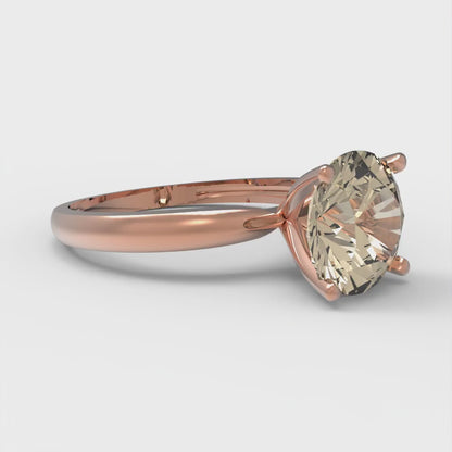 2 cttw Natural Morganite Solitaire  Engagement Ring - Solid Gold (Round Cut,8.0mm)