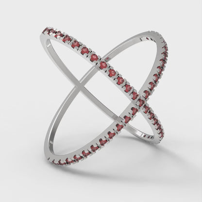 0.245 cttw Natural Garnet Statement Engagement Ring - Solid Gold (Round Cut,1.0mm)