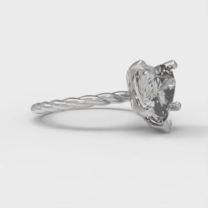 2 cttw Certified Moissanite Solitaire  Engagement Ring - Solid Gold (VVS1, D-F,Heart Cut,8mm)