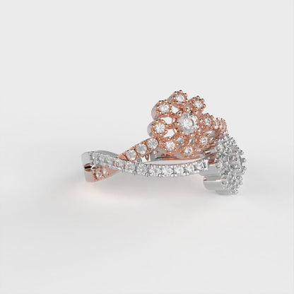 0.48 cttw Zirconia Simulated Diamond Hidden Halo Engagement Ring - Solid Gold (VVS1, Round Cut,2.5mm)