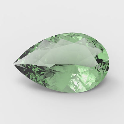 0.25 to 2.5 ct Pear Cut VVS1 Simulated Light Green August Birthstone