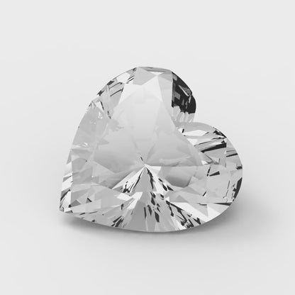 0.5 to 2 ct Heart Cut VVS1 Simulated Clear April Birthstone