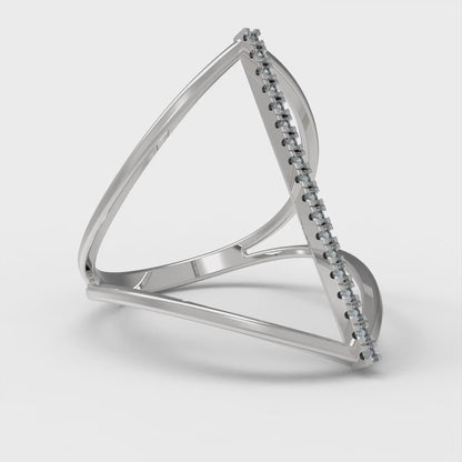 0.09 cttw Natural Aquamarine Statement Engagement Ring - Solid Gold (Round Cut,1.0mm)