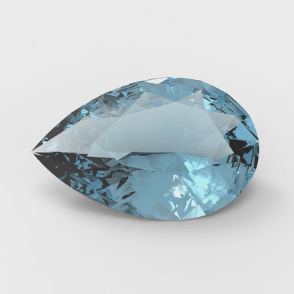 0.25 to 2.5 ct Pear Cut VVS1 Simulated Blue Aquamarine March Birthstone