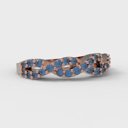 0.495 cttw Simulated Tanzanite Round Cut Rose Gold Eternity Wedding Band