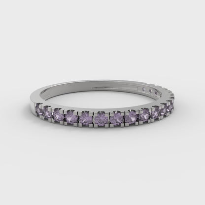 0.285 cttw Simulated Alexandrite Round Cut White Gold Eternity Wedding Band