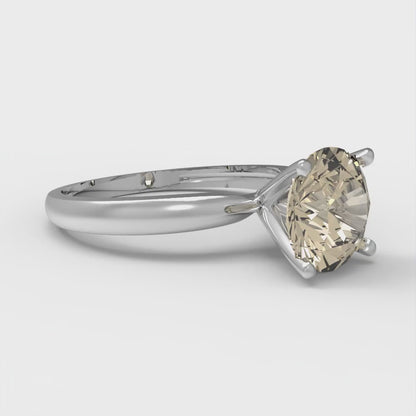 1.5 cttw Natural Morganite Solitaire  Engagement Ring - Solid Gold (Round Cut,7.5mm)