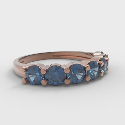 1.19 cttw Simulated Tanzanite Round Cut Rose Gold Eternity Wedding Band