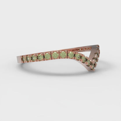 0.1725 cttw Natural Peridot Round Cut Rose Gold Eternity Wedding Band