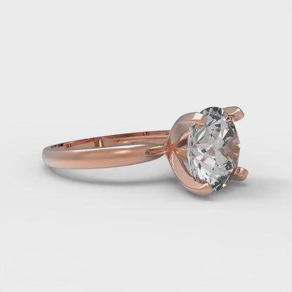 3 cttw Zirconia Simulated Diamond Solitaire  Engagement Ring - Solid Gold (VVS1, Round Cut,9.0mm)