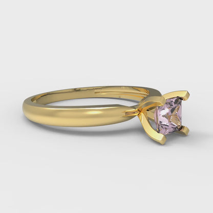 0.5 cttw Zirconia Simulated Pink Diamond Solitaire  Engagement Ring - Solid Gold (VVS1, Princess Cut,4mm)