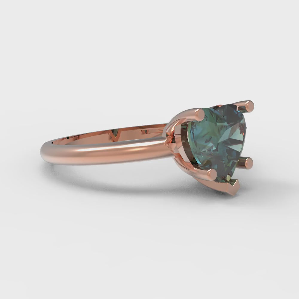 2 cttw Blue Moissanite Solitaire  Engagement Ring - Solid Gold (Heart Cut,8mm)