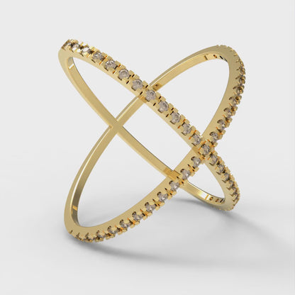 0.245 cttw Yellow Moissanite Statement Engagement Ring - Solid Yellow Gold (VVS1, Round Cut,1.0mm)