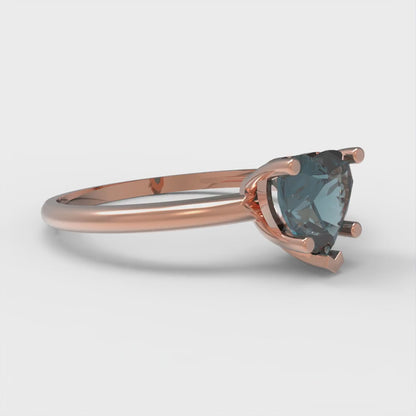 1.25 cttw Natural London Blue Topaz Solitaire  Engagement Ring - Solid Gold (Heart Cut,7.0mm)