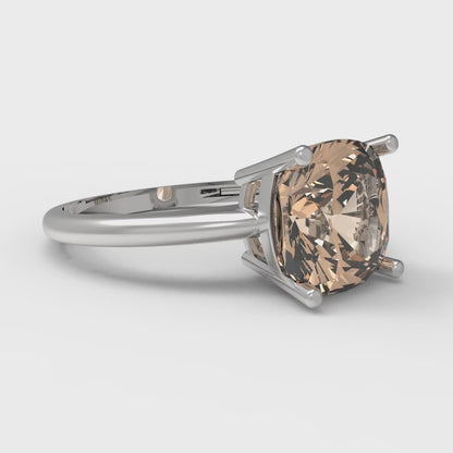 2.5 cttw Yellow Moissanite Solitaire  Engagement Ring - Solid Gold (Cushion Cut,8mm)