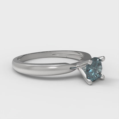 0.5 cttw Natural London Blue Topaz Solitaire  Engagement Ring - Solid Gold (Round Cut,5.0mm)