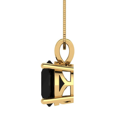 3 ct Brilliant Round Cut Solitaire Designer Genuine Flawless Natural Onyx 14K 18K Yellow Gold Pendant with 18" Chain
