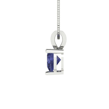 0.5 ct Brilliant Heart Cut Solitaire Designer Genuine Flawless VVS1 Simulated Tanzanite 14K 18K White Gold Pendant with 16" Chain