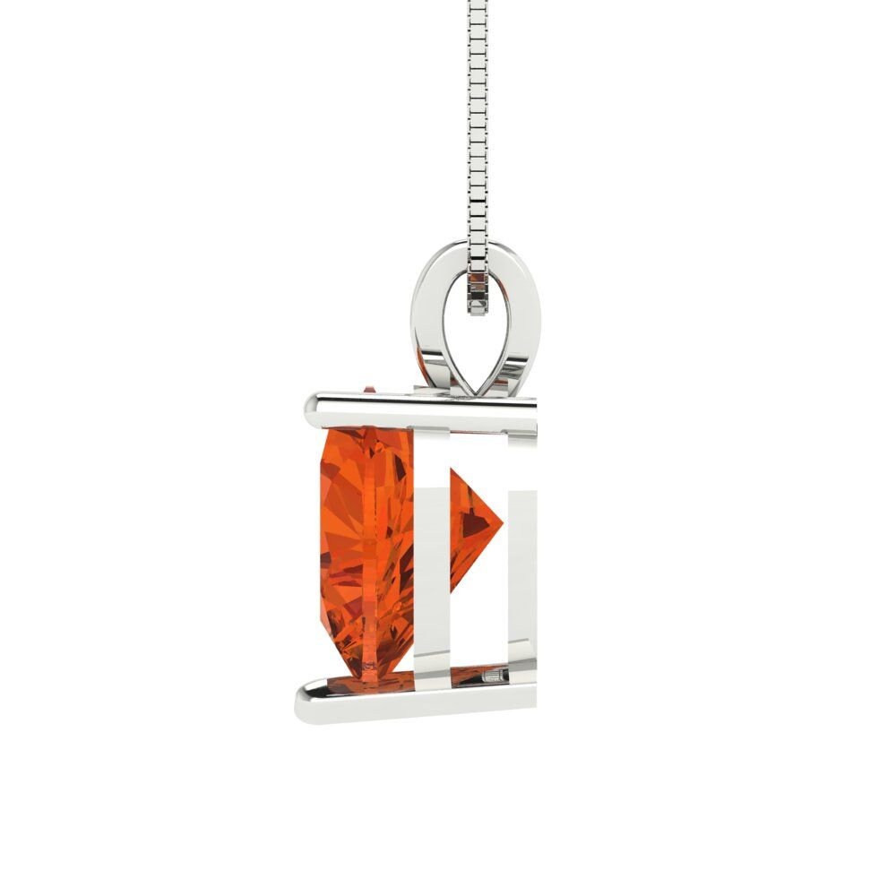 2 ct Brilliant Heart Cut Solitaire Designer Genuine Flawless VVS1 Red Simulated Diamond 14K 18K White Gold Pendant with 16" Chain
