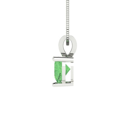0.5 ct Brilliant Heart Cut Solitaire Designer Genuine Flawless Green Simulated Diamond 14K 18K  White Gold Pendant with 16" Chain